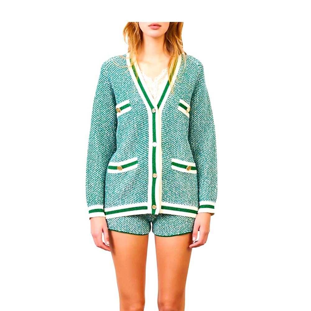 MAJE Maitresse Lurex Knit Cardigan size 2